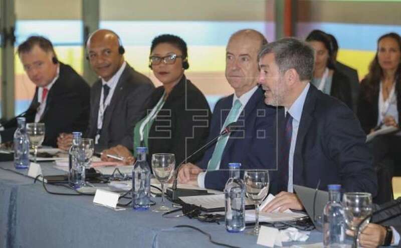 Fernando Clavijo, durante la inauguración hoy de la XXIII Conferencia de Presidentes de las regiones Ultraperiféricas de la Unión Europea (Foto EFE)